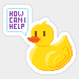 How Can I Help? - Rubber Duck Debugging - Software development Sticker